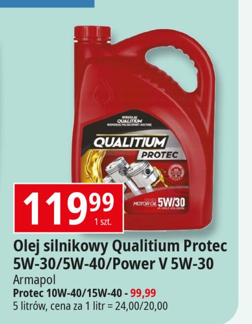 Olej silnikowy 5w/40 QUALITIUM PROTEC promocja