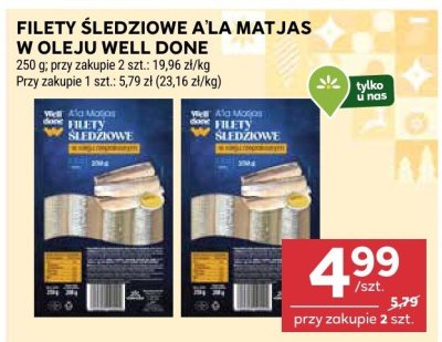 Filety śledziowe a la Matjas Oleju Well Done promocja w Stokrotka