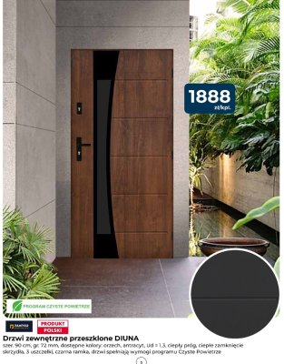 Drzwi zewnętrzne przeszklone DIUNA promocja w PSB Mrówka