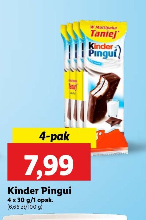 Baton mleczny Kinder pingui promocja w Lidl