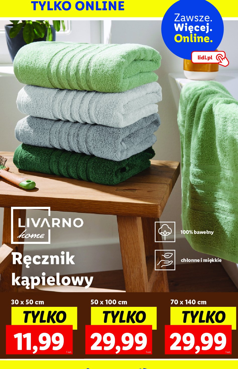 Ręcznik 30 x 50 cm LIVARNO HOME promocja