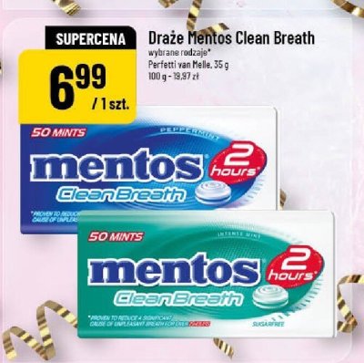 Drażę Mentos Clean Breath Perfetti van Melle promocja w POLOmarket