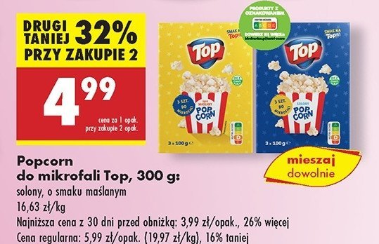 Popcorn maślany Top popcorn Top (biedronka) promocja