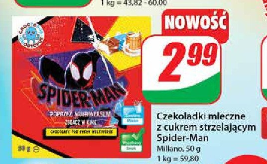 Czekoladki mleczne spider-man MILANO promocja