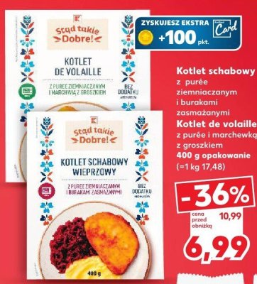 Kotlet schabowy z puree ziemniaczanym i burakami zasmażanymi Stąd Takie Dobre! promocja w Kaufland
