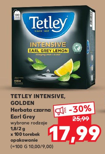 Herbata earl grey & lemon Tetley intensive promocje