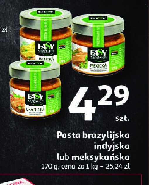 Pasta indyjska Easy sandwich promocja