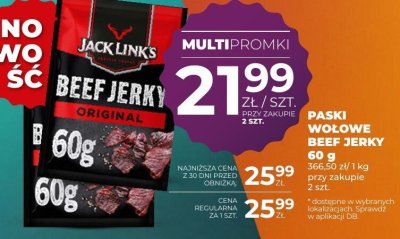 Paski wołowe Beef Jerky Original 60 g Jack Link's promocja w Duży Ben
