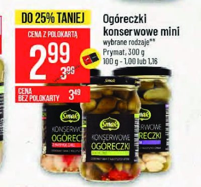 Ogóreczki konserwowe z czosnkiem Smak promocja