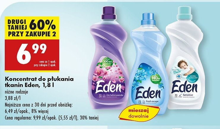 Płyn do płukania tkanin orchid & lavender Eden olejki naturalne promocja