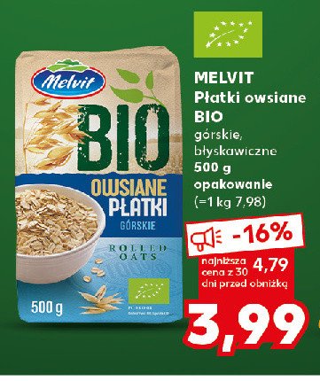 Płatki owsiane górskie bio Melvit promocja