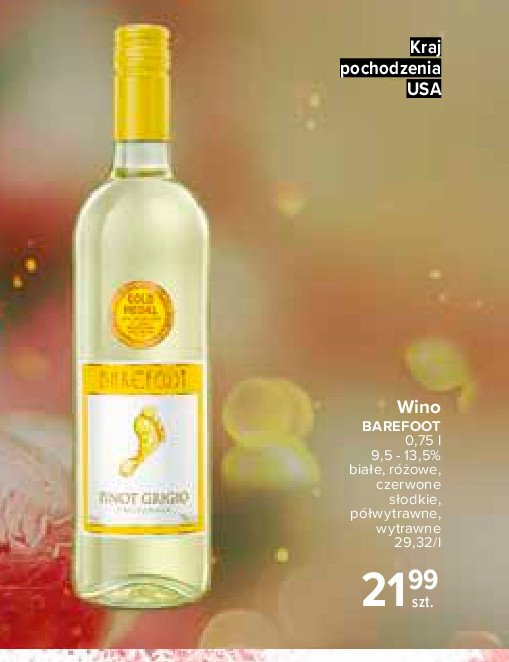 Wino Barefoot chardonnay promocja