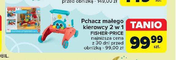 Pchacz ma艂ego kierowcy 2w1 Fisher-price promocja