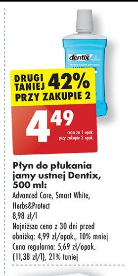 Płyn do płukania ust smart white strong mint Dentix promocja