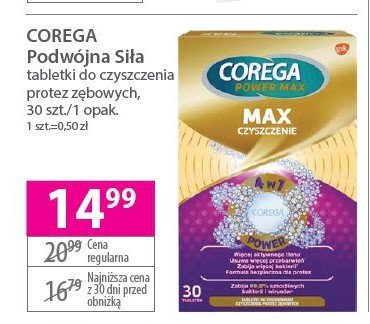 Tabletki do czyszczenia protez Corega power max promocja