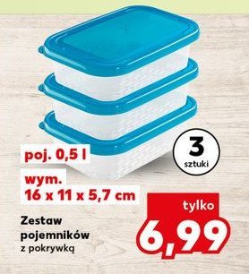 Zestaw pojemników z pokrywami 500 ml promocja w Kaufland