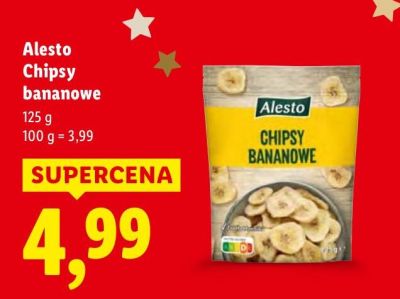 Chipsy bananowe Alesto Chipsy bananowe promocja w Lidl