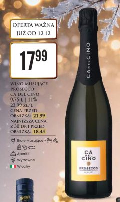Wino musujące Prosecco  0.75 l promocja w Dino