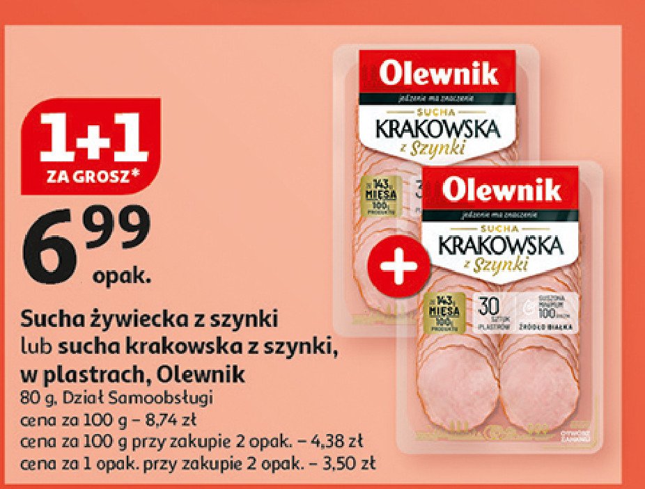 Kiełbasa krakowska z szynki Olewnik promocja