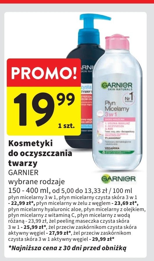 Płyn micelarny GARNIER HYALURONIC ALOE promocja