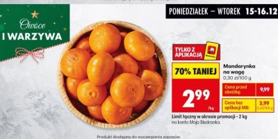 Mandarynka na wagę promocja w Biedronka