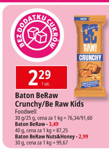 Baton crunchy Be raw! promocja w Leclerc