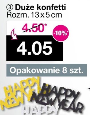 Duże konfetti Happy New Year promocja w Woolworth