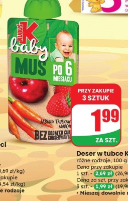 Deser w tubce Baby różne rodzaje promocja w Dino