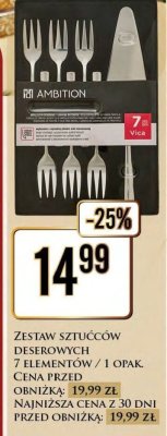 Zestaw sztućców deserowych 7 elementów / 1 opak. promocja w Dino
