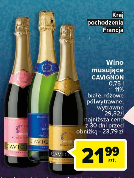 Wino czerwone p贸艂wytrawne Cavignon promocja