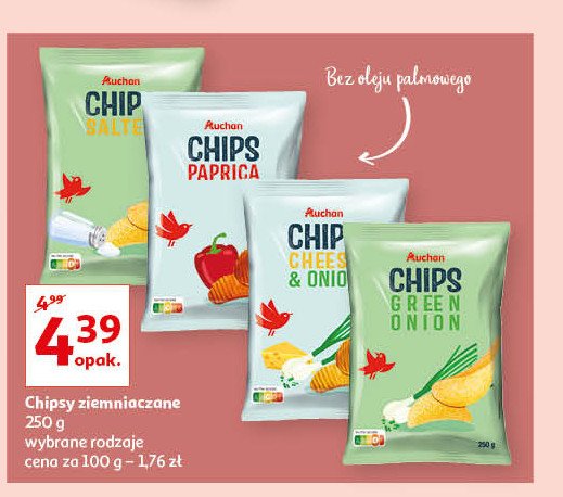 Chipsy ser-cebula Auchan promocja
