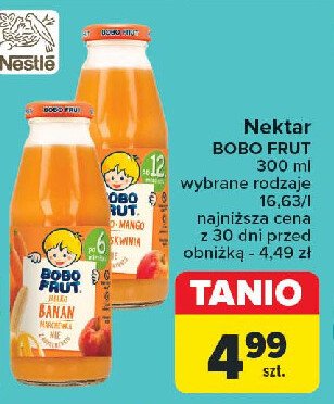 Sok jabłko-mango-brzoskwinia Bobo frut promocja