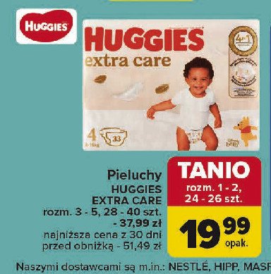 Pieluchy 3 Huggies extra care promocja