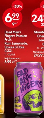 Rum Lemonade Dead Man's Fingers Passion Fruit, Spices & Cola promocja w Żabka