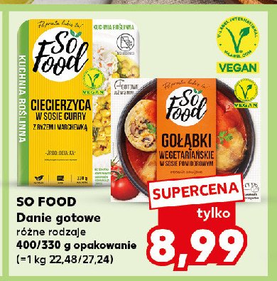 Gołąbki wegetariańskie w sosie pomidorowm So food promocja