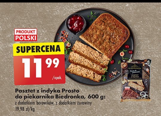 Pasztet z indyka z dodatkiem borowików Biedronka prosto do piekarnika promocja w Biedronka