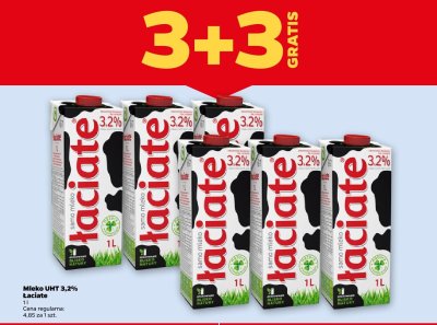 Mleko UHT 3,2% 3+3 GRATIS promocja w Netto