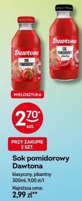 Sok pomidorowy Dawtona klasyczny, pikantny promocja w Żabka
