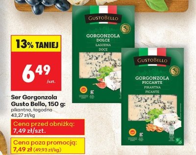 Ser Gorgonzola pikantna Gusto Bello promocja w Biedronka