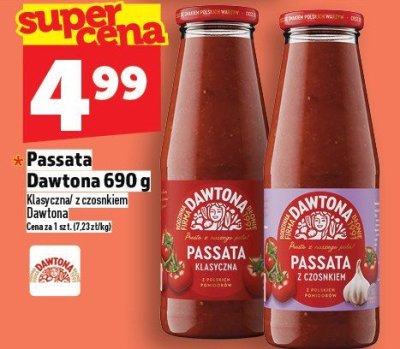 Passata Dawtona 690 g klasyczna z czosnkiem promocja w TOPAZ