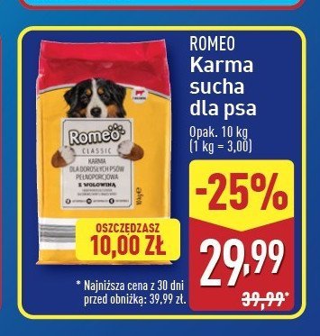 Karma dla psa z wołowiną Romeo (karma) promocja