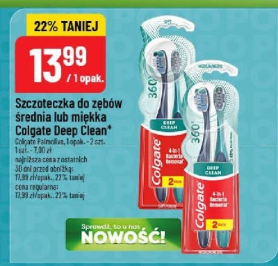 Szczoteczka do zębów średnia lub miękka Colgate Deep Clean promocja w POLOmarket