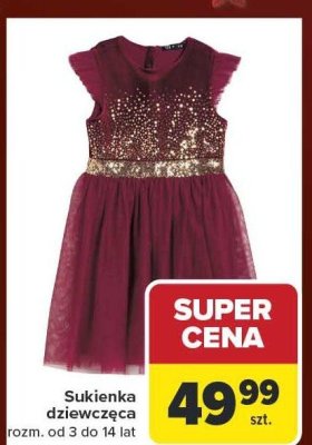 Sukienka dziewczęca rozm. od 3 do 14 lat promocja w Carrefour