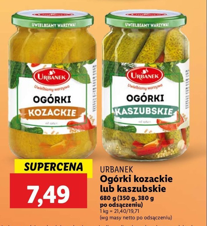 Ogorki kozackie Urbanek promocja w Lidl