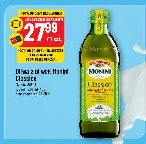 Oliwa z oliwek extra vergine Monini classico promocja w POLOmarket