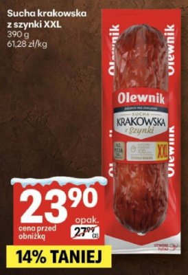 Sucha krakowska z szynki XXL Olewnik promocja w Delikatesy Centrum