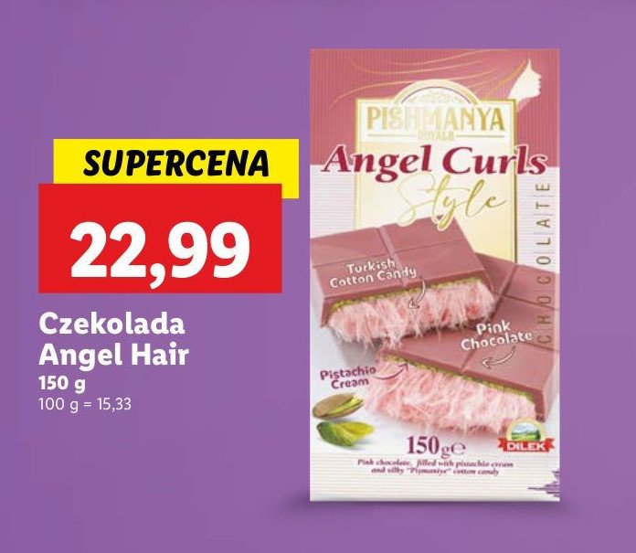 Czekolada angel curls Pishmanya promocja w Lidl