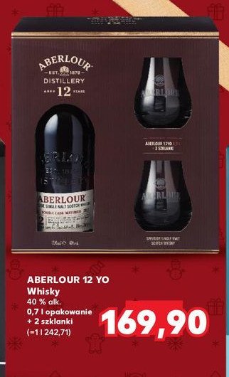 Whisky + szklanki Aberlour 12 yo promocja w Kaufland