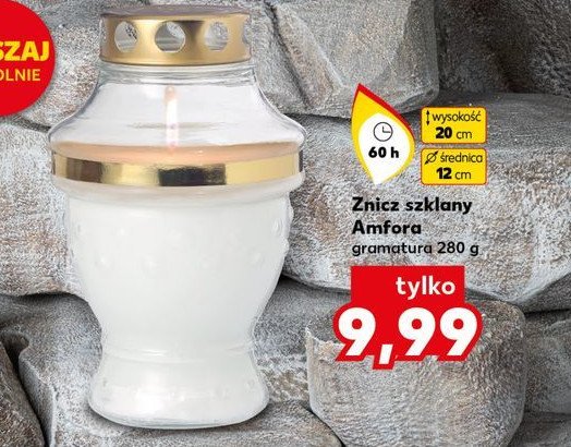 Znicz amfora 280 g biały promocja