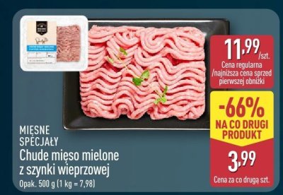 Mięso mielone chude z szynki wieprzowej promocja w Aldi